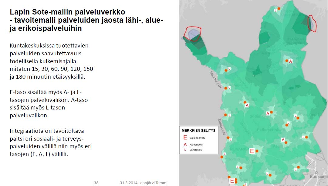 Saavutettavuus aikavyöhykkeittäin Sote Tuotantoalueista ja rakenteesta päättäminen kuuluu tulevalle itsehallinto alueelle.