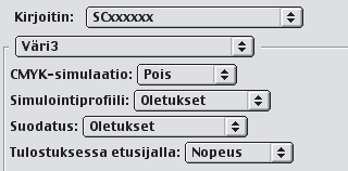 (2) Valitse [Väri 2]. Valitse värinhallinnan lisäasetukset jokaisesta valikosta.