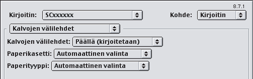 Mac OS 9 (1) (2) (1) Valitse [Kalvojen välilehdet]. (2) Valitse kalvojen välilehtien lisäämisasetukset.