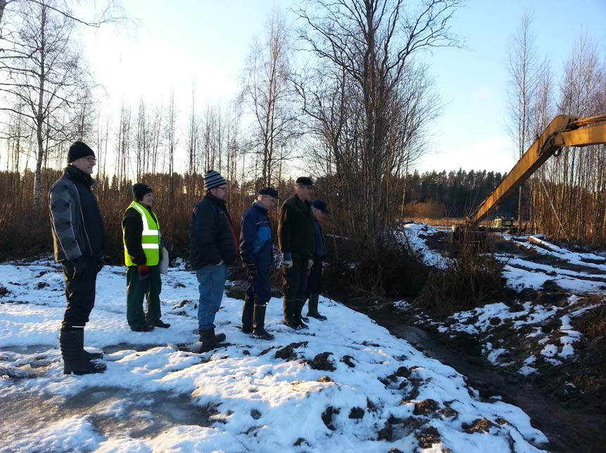 Pohjoistenlahden kunnostuksen lopputarkastus maastossa 16.12.2014.