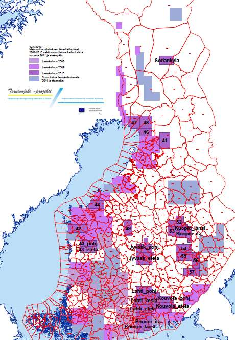 Laserkeilaus KM2-korkeusmalli Korkeustarkkuus n. 30 cm Keilattu 2008-2010 n.