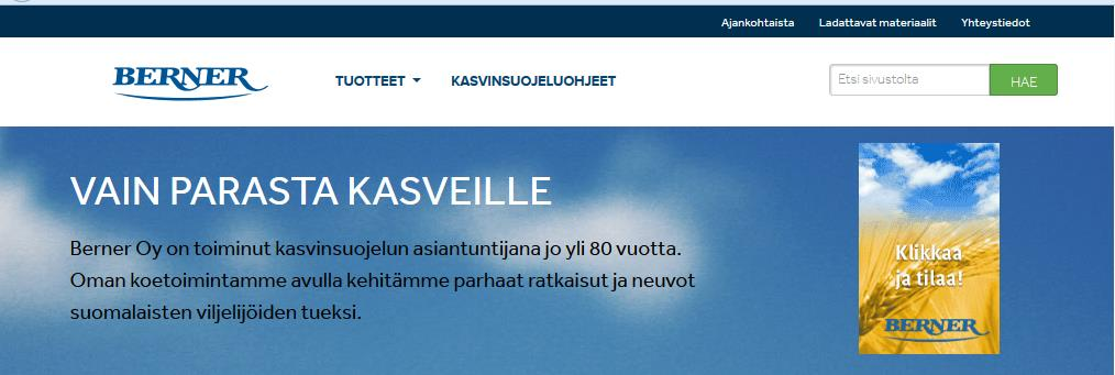 Bernerin uudet kasvinsuojelun nettisivut