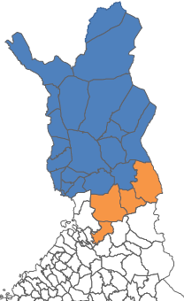 Arjen turvan toimintamallin levittäminen Lapissa 21 kuntaa Pohjois-Pohjanmaalla 4/30 (tilanne 7.10.