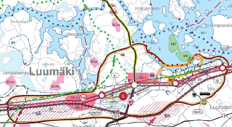 Taavetintien alueen välillä Pajatie-Haminantie. Kaavamuutos käsittää pääsääntöisesti sen alueen, joka on lunastettu tiealueeksi. Tiejakson pituus on n. 1,6 km.