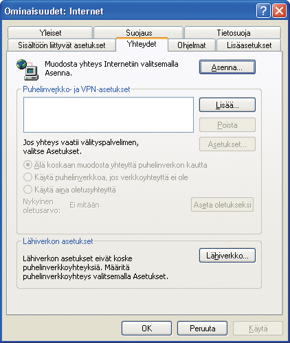 2.2 Manuaalinen verkkoliitännän asetus (jatkuu) 2.