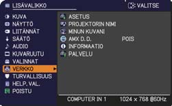VERKKO-valikko ENTER Käyttäjän ohjekirja - Verkkokäytön opas HUOM!