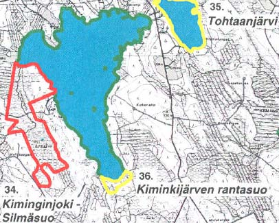 Pylkönmäen kunnan itäisten ja läntisten vesistöjen rantaosayleiskaavan luonto- ja kulttuurimaisemaselvitys (Teppo Häyhä, 2003) - Suunnittelualueelta on havaittu kaksi huomionarvoista rannanosaa