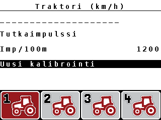 4 Käyttö QUANTRON-A 4.6.1 Nopeuden kalibrointi Nopeuden kalibrointi on tarkan levitystuloksen perusedellytys. Tekijät kuten esim.