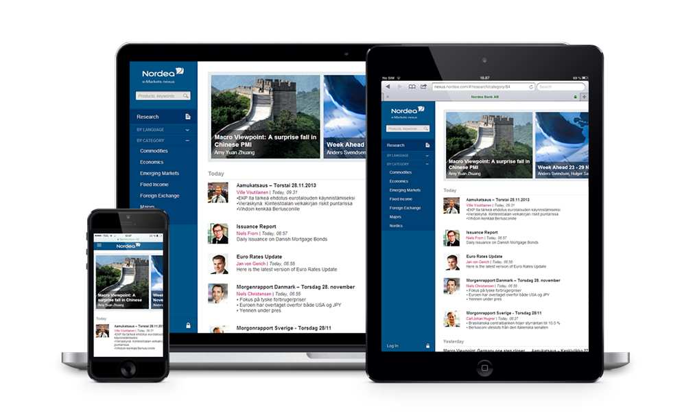 e-markets Nexus ajankohtaisia analyyseja ja uusinta tutkimustietoa päätöksenteon tueksi Tuorein tutkimus osoitteessa http://nexus.nordea.com Tutkimuksen sivuilta löytyy mm.