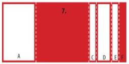 Merkitse taitokset: Ensimmäinen taitos 2 cm päähän; Toinen taitos 4 cm päähän; Kolmas taitos 8 cm päähän; Neljäs taitos 10 cm päähän; Viides ja viimeinen taitos 24 cm päähän 3.
