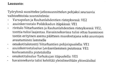 12 toa vai jättävätkö sitä näkösuojaksi. Suunnittelutyön yhteydessä järjestettiin neuvottelu Varsanpolun asukkaiden kanssa (17.10.2016) kaavan sisällöstä.
