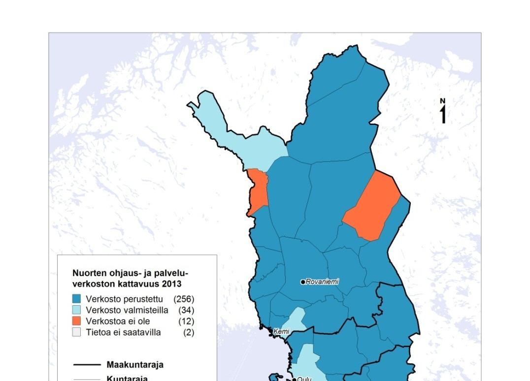 Nuorisolaki 7 a nuorten ohjaus- ja palveluverkoston tehtävänä on: 1) koota tietoja nuorten kasvu- ja elinoloista sekä arvioida niiden pohjalta nuorten