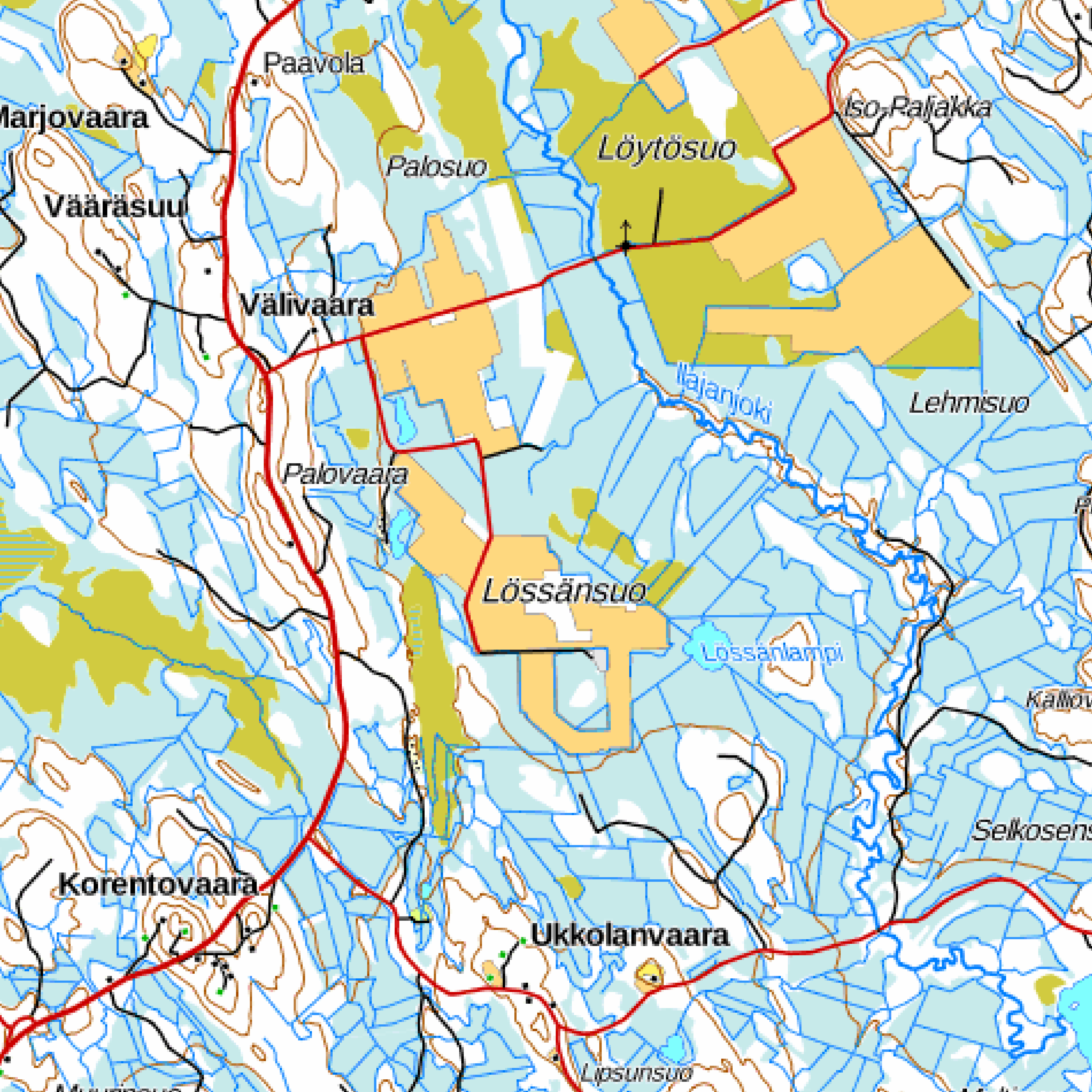 Kartta malminetsintälupahakemusalueesta (mittakaava ohjeellinen) Liite