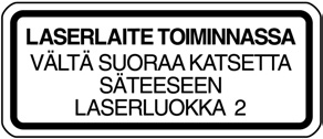 punaisena + laser vilkkuu -> laser on käytössä -> Laser vaaittu automaattisesti -> Laite seisoo liikaa kaltevasti + on itsevaaitusalueen ulkopuolella + Laser ei pysty automaattisesti vaaittua ->