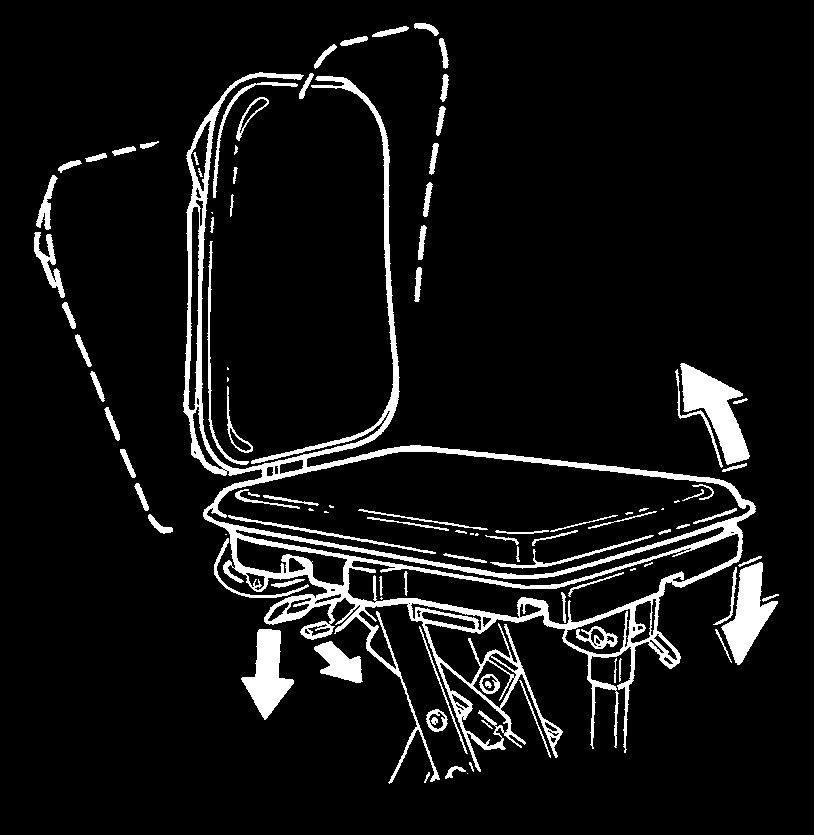 Lisäksi on mahdollista kallistaa selkänojaa avaamalla tuolin selkänojassa olevaa kahvaa ().