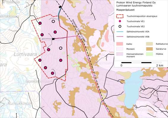 PROKON Lumivaaran tuulivoimapuisto Ympäristövaikutusten arviointselostus VAIKUTUKSET MAAPERÄÄN JA