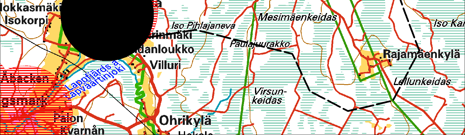 seuraavien 3 vuoden kuluessa kaupallisin perustein. Tällainen alue on merkitty karttaan mustalla vinoraidoituksella (alue on esitetty tämän markkina-analyysin salassa pidettävässä versiossa).