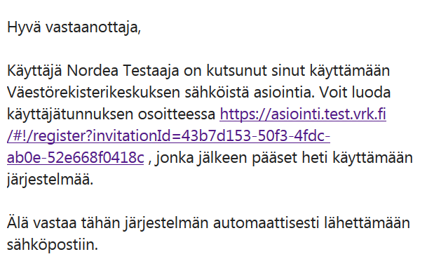 9 3 Kutsutun käyttäjän rekisteröityminen asiakastilin käyttäjäksi Myös jo luodun asiakastilin käyttäjäksi kutsutun henkilön täytyy tunnistautua.