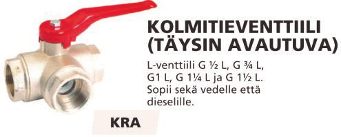 6,95 KRAAN3/4 kuulaventtiili G 3/4" 10,95 KRAAN1 kuulaventtiili G 1" 15,95 KRAAN11/4 kuulaventtiili G 11/4" 26,95 KRAAN11/2 kuulaventtiili G 1 1/2" 36,95 KRAAN2 kuulaventtiili G 2" 56,00 BV11/2L