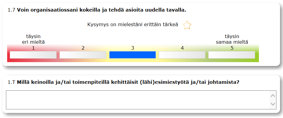 4) indeksi kussakin tarkasteluluokassa lasketaan kysymykseen vastanneiden henkilöiden antamien indeksiarvojen aritmeettisena keskiarvona.