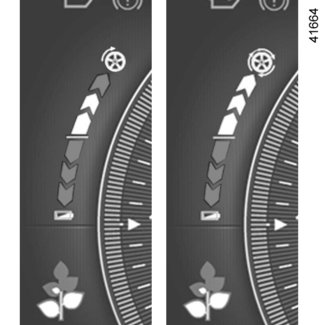 HYBRID ASSIST"-JÄRJESTELMÄ: esittely (4/5) C 6 A 0 B 7 Energian kulutuksen/talteenoton ilmaisin Ilmaisimen 6 avulla näet sähköenergian hetkellinen kulutuksen tai talteenoton 48 V:n käyttöakun