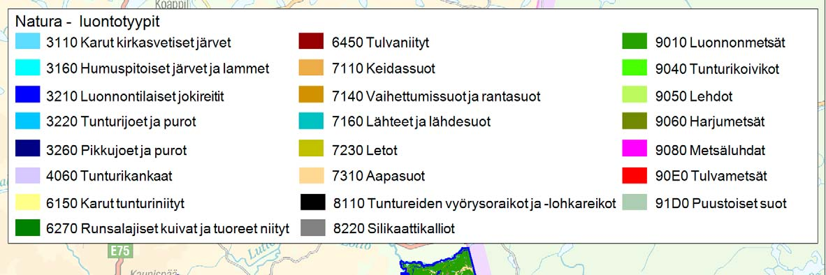 Govva 4. Plánenguovllu luondotiippat.