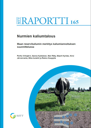 K-satovasteet eri kaliumtilan mailla Matala = pintamaa ja jankko < 500 mg /l, Korkea = pintamaa tai jankko > 600 mg/l a) 12000 Matala b) 12000 korkea 10000 10000 Ka-sato, kg/ha 8000 6000 4000 nurmet