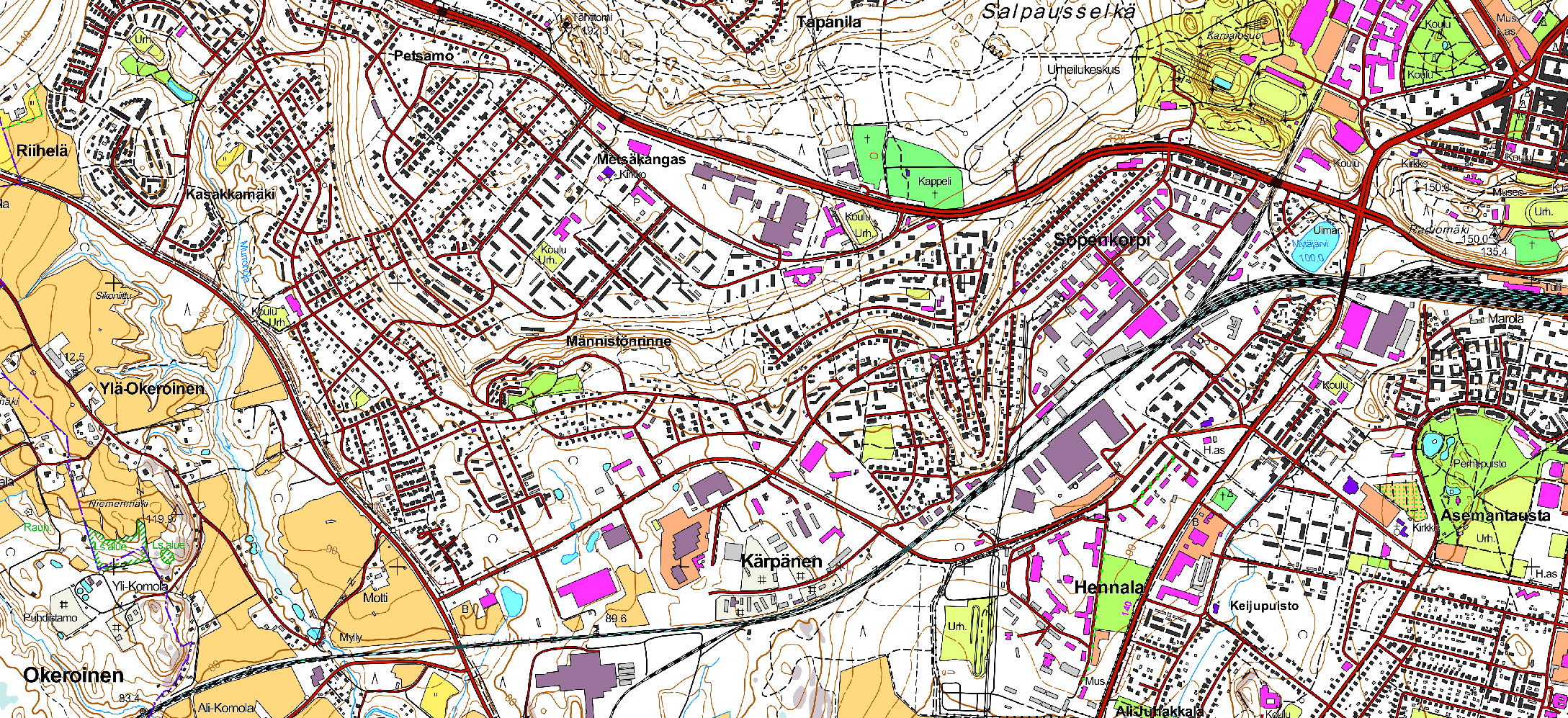 W:\1388\Lahti\1510020873_Tapanilakodin_alue_ja_pohjavesiselvitys\ukset\Yleiskartta.dwg Maanmittauslaitos, MML 2015 K.