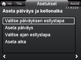 12.9 Yleiset asetukset 12.9.1 Kieli 12.9.3 Yksiköt Suomi (FI) Navigointi ome > Asetukset > Yleiset asetukset > Kieli Kieli Näyttöä varten voidaan valita jokin seuraavista kielistä: GB, BG, CZ, DK,