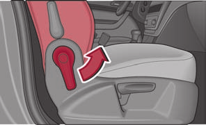 62 Istuminen ja lastaaminen Kuljettajan istuinta saa säätää vain auton ollessa paikallaan - onnettomuusvaara! Ole varovainen istuinta säätäessäsi! Huolimaton säätäminen voi aiheuttaa likistysvammoja.
