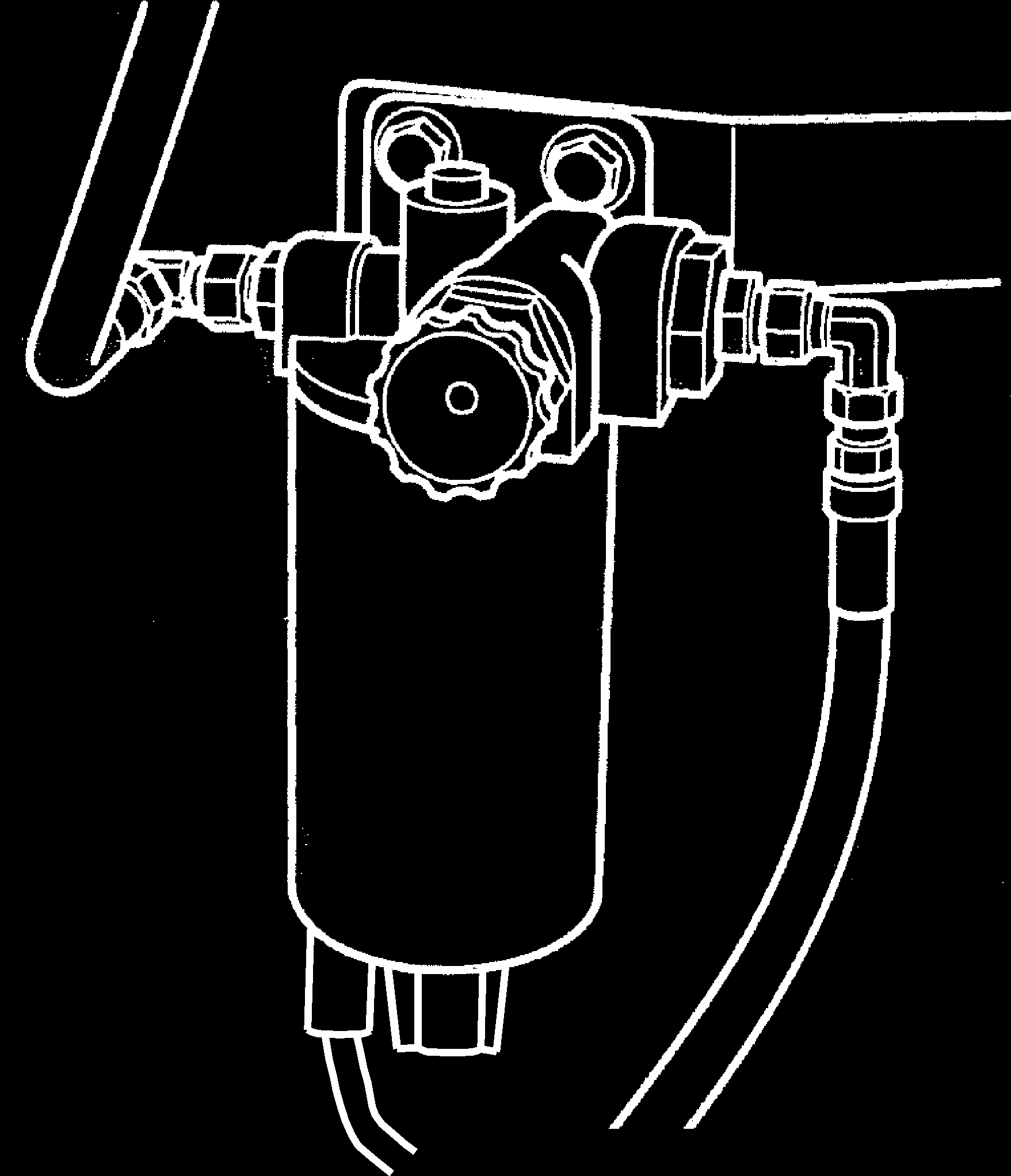 B Polttoaineen suodatusjärjestelmä koostuu kahdesta suodattimesta: - Esisuodatin veden erottimella (C) - Pääsuodatin (B) Esisuodatin - veden tyhjentäminen