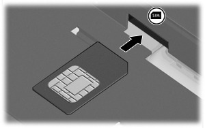 SIM-kortin asettaminen VAROITUS: Aseta SIM-kortti varovasti, jotta liittimet eivät vahingoitu. Aseta SIM-kortti seuraavasti: 1. Sammuta tietokone.