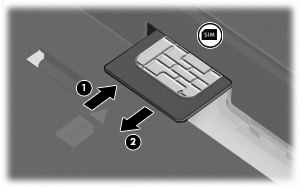 SIM-kortin poistaminen Poista SIM-kortti seuraavasti: 1. Sammuta tietokone.