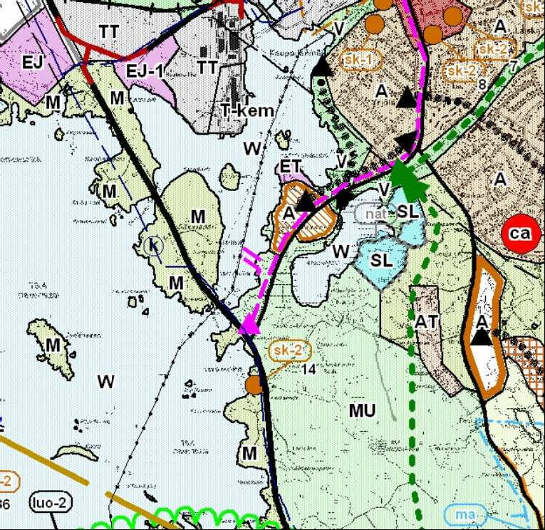 4 Kuva 3. Ote rakenneyleiskaavasta. Maakunnalliset selvitykset ja ohjelmat: - Pirkanmaan maakuntaohjelma 2007-2010 (hyv. maakuntavaltuustossa 17.11.2006) - Pirkanmaan kulttuurihistorialliset kohteet.