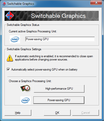 Napsauta hiiren oikealla puolella ATI-kuvaketta Windowsin ilmoitusalueella, ja valitse sitten Configure Switchable Graphics (Konfiguroi vaihdettava grafiikka). 2.