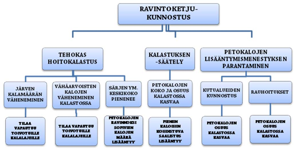 42 kikalojen määrän väheneminen johtaa mm. petokalojen suhteellisen osuuden kasvuun ja tuo elintilaa kalataloudellisesti merkittäville lajeille, kuten muikulle (Kuva 13).