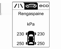 248 Auton hoito Käännä säätöpyörää valitaksesi rengaspaineiden valvontajärjestelmän.