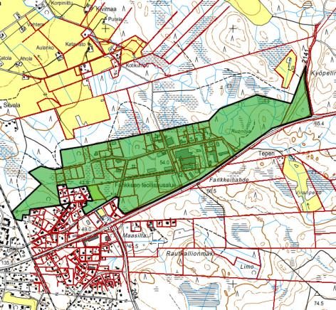 Suunnittelualueen rajaus. FANKKEEN ASEMAKAAVAN MUUTOS JA LAAJENNUS Sijaintikartta.