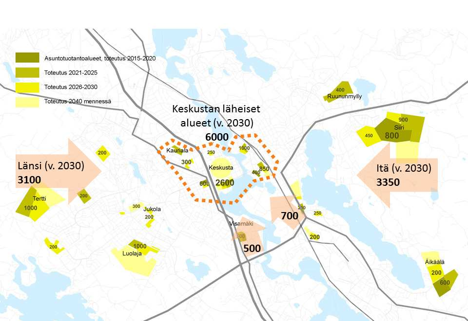 Kasvunäkymät Hämeenlinnan seudulle ja kantakaupunkiin on arvioitu tulevaisuudessa suuntautuvan väestönkasvua Hämeenlinna