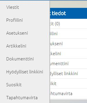 (2) ja Omiin tietoihin (3) pääset myös etusivun