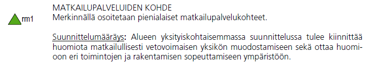 Suunnittelumääräys: Aluetta suunnitellaan asumiseen, ympäristöönsä soveltuvien työpaikkatoimintojen sekä näihin liittyvien palveluiden ja toimintojen alueena.