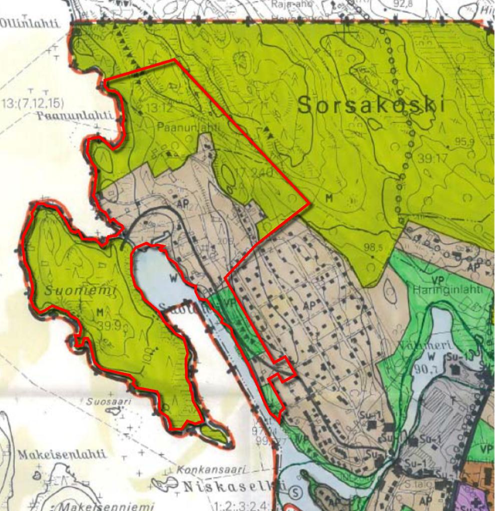 FCG SUUNNITTELU JA TEKNIIKKA OY OAS 4 (13) 1.3.3 Yleiskaava Kaava-alueella on oleva yleiskaava: Kirkonseudun ja sen ympäristön osayleiskaava osissa Leppävirran ja Osmajärven kylää (v.