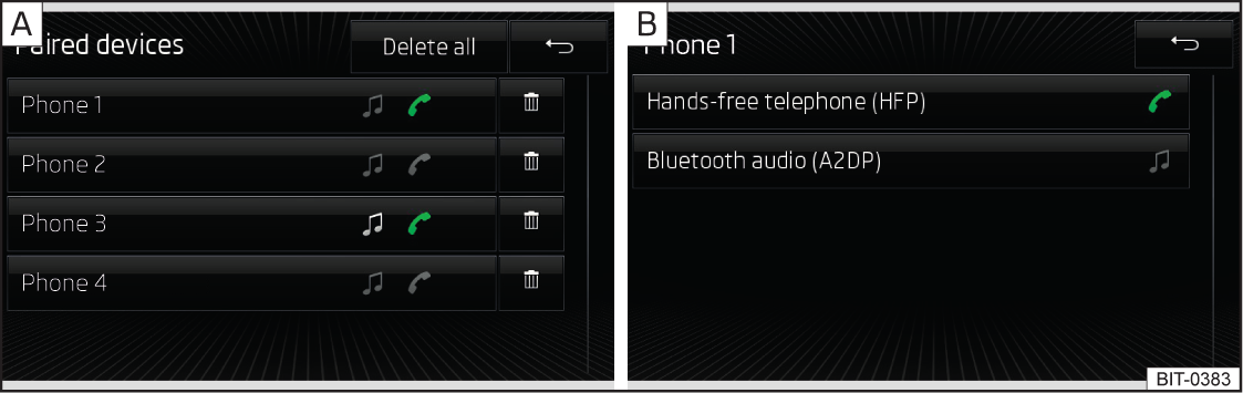 Pariliitos puhelimesta Kun kytkentä tehdään matkapuhelimesta, noudata matkapuhelimen käyttöohjeita. Hae käytettävissä olevat Bluetooth -laitteet puhelimesta.