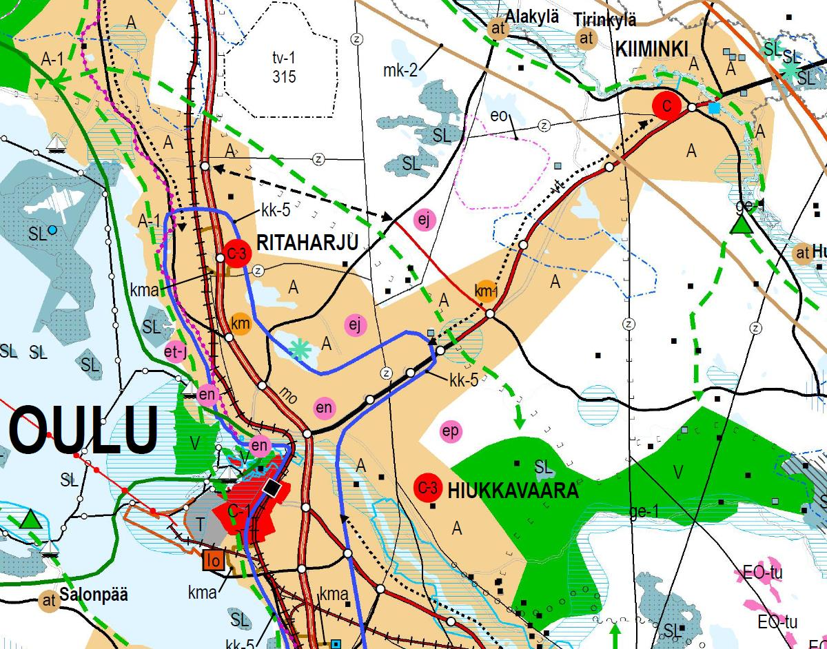 FCG SUUNNITTELU JA TEKNIIKKA OY Loppuraportti 4 (24) 1.3 Suunnittelutilanne Pohjois-Pohjanmaan 1. vaihemaakuntakaava Pohjois-Pohjanmaan 1.