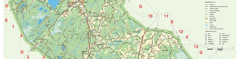 Valasranta-Kallionokka, Kirkonkylän kylä (LH 7.4.1989) 5. Koivuniemi, Kirkonkylän kylä (Ymp.keskus 20.7.1995) 6. Suviranta, Kirkonkylän kylä (22.3.