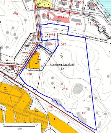 1. SUUNNITTELUALUE Suunnittelualue sijaitsee Sarkkilanjärven (9) kaupunginosassa rajautuen etelässä Valtatiehen 3 ja lännessä Patrakantiehen.