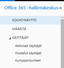 Elisa Oyj 5/10 2. Käyttäjienhallinta Käyttäjienhallinta suoritetaan hallintaliittymästä (https://portal.office.