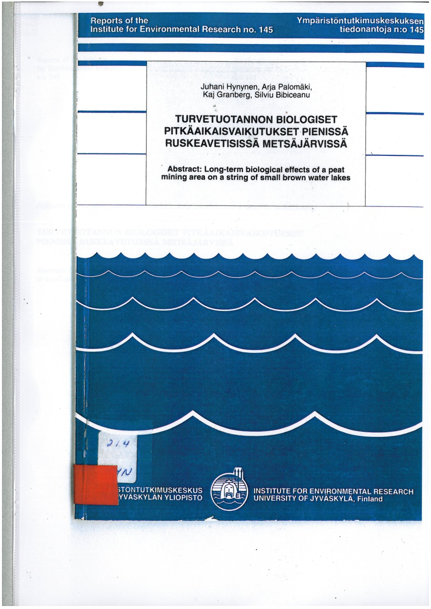 Tutkimustietoa? vanhaa ja uutta Tolonen, 1984;1986: tilaustöitä Simola et al.