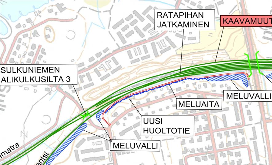 Melu Tavararatapihan alueelta on laadittu meluselvitys.