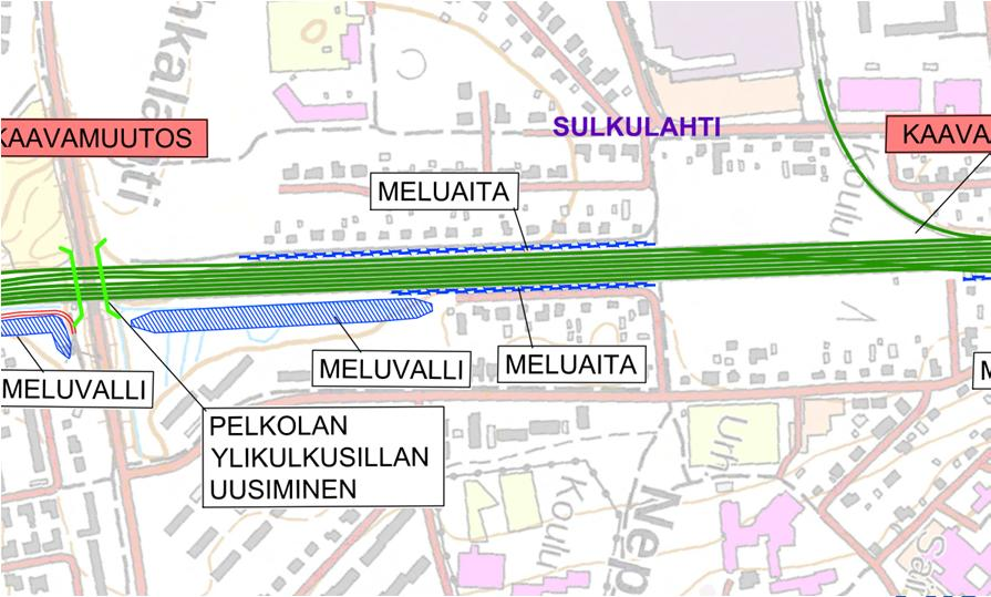 melua ratapihan ympäristössä.